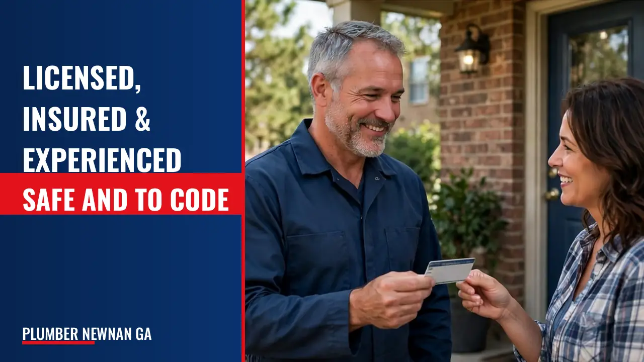 Is the plumber licensed, insured, and experienced enough to handle my problem safely and to code?