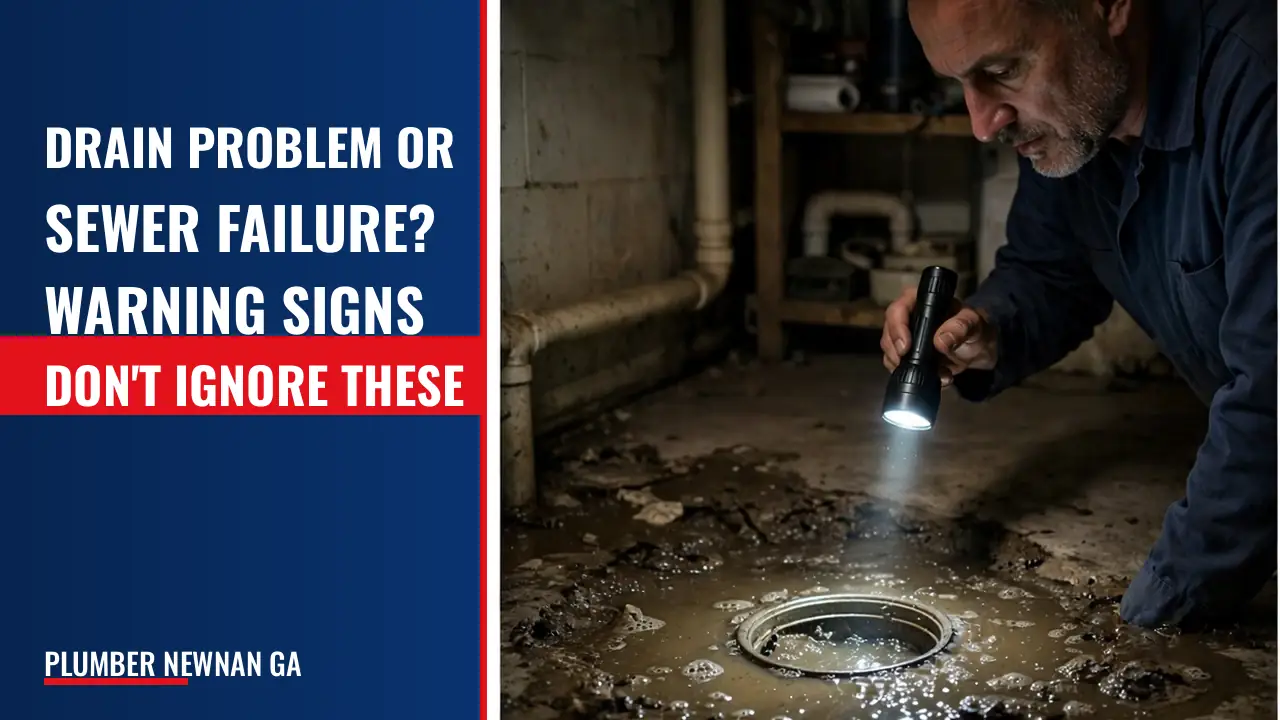 What are the signs a drain problem is a symptom of a deeper sewer line failure rather than a simple clog?