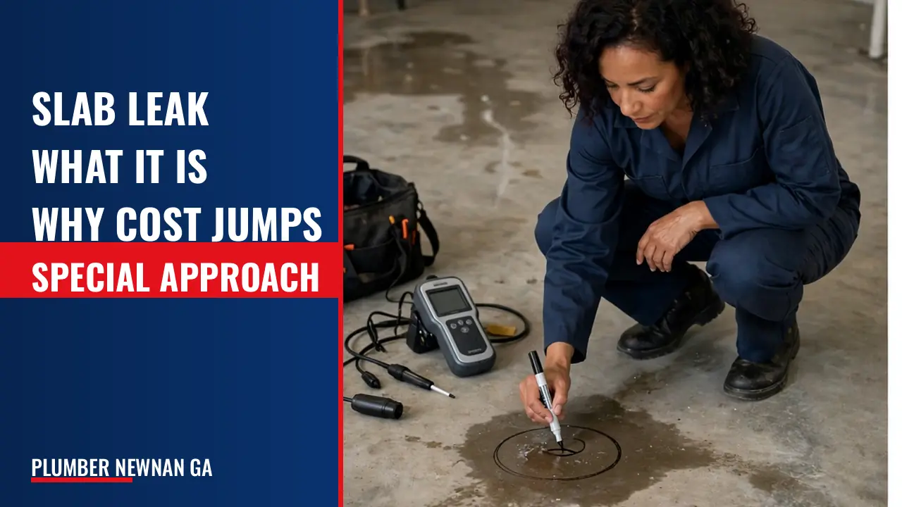 What is a slab leak, and why does it change the cost and approach of a repair?